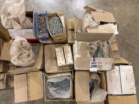 Assorted Fasteners: Machine Screws, Carriage Bolts, Furniture Glides â€” Pallet Lot