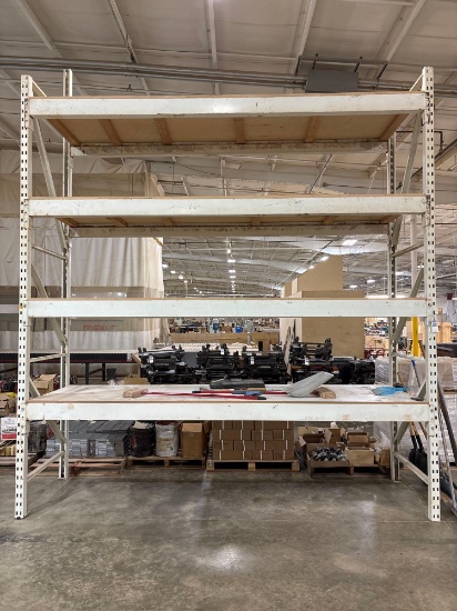 Pallet Racking Shelving Unit, 4-Level, Wood Deck Shelves