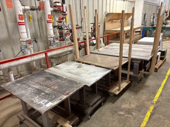(5) Rolling Shop Carts: Heavy-Duty Worktables on Casters