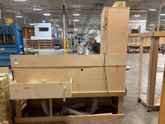 Wooden Workstation with Dust Collection and Separate Work Table