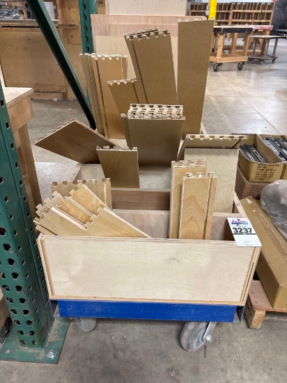 Rolling Wooden Cart & Contents - Dovetailed Drawer Box Parts