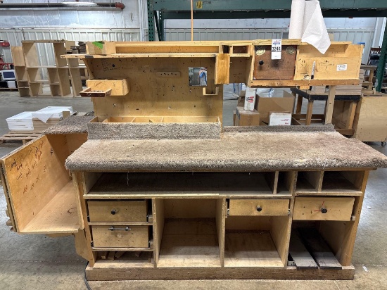 Assembly Workbench with Carpet Work Surface, Drawers & Storage