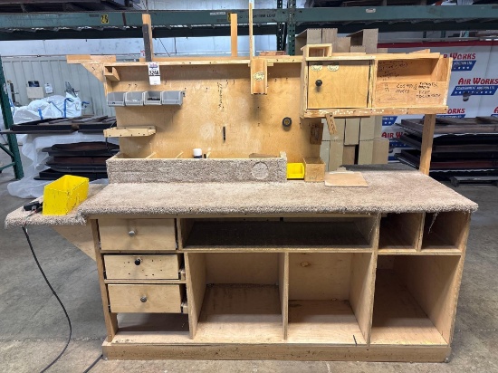 Workbench with Pegboard Back Panel and Storage