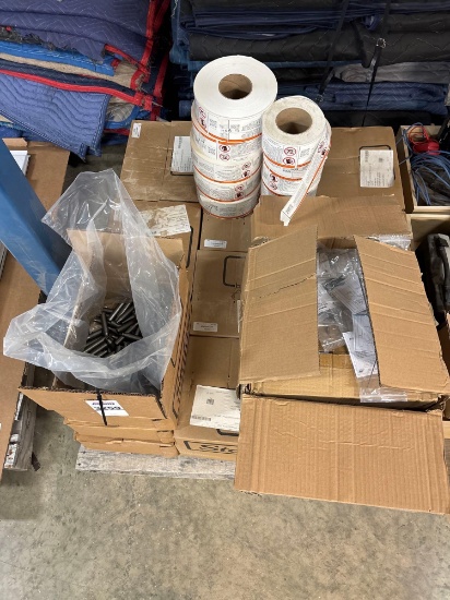 Assorted Furniture Anti-Tipover Wall Anchor Restraint Kits, Steel Dowel Pins & Warning Label Rolls