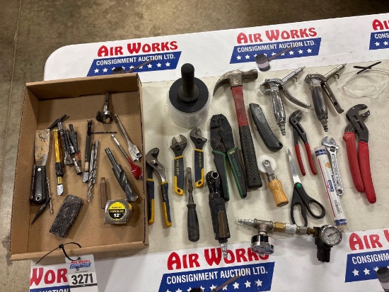 Assorted Hand Tools & Shop Accessories: Drill Bits, Hammers, Pliers, Wrenches & More