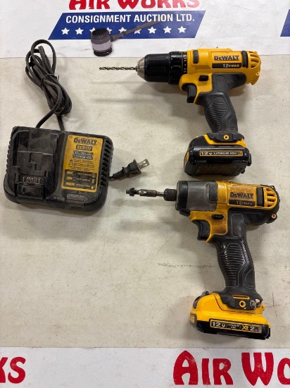 DeWalt DCD710 12V Max Cordless Drill/Driver & DCF815 Impact Driver with DCB112 Charger