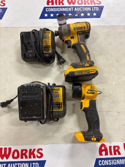 DeWalt DCF887 20V MAX XR Cordless Impact Driver with DCL040 Worklight & (2) Chargers