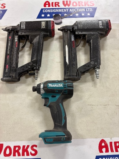 (2) Senco SLP20XP 18GA Brad Nailers with Makita XDT11 18V Impact Driver