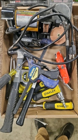 Central Machinery 3" Multipurpose Bench Grinder with Flex Shaft & Assorted Hand Tools