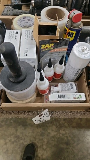 Assorted Shop Supplies: Satellite City Hot Stuff CA Glue, Zap Zip Kicker, 3M Hookit Discs, WD-40, Ta