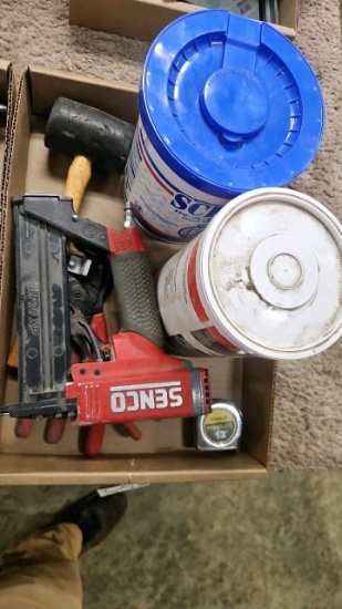 Senco SLP20XP Pneumatic Stapler with Pliers, Mallet, Tape Measure & Hand Cleaner