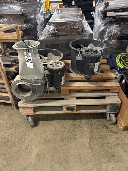 (2) Americraft B15-1/2 Industrial Axial Exhaust Fans with Dust Collector Blower