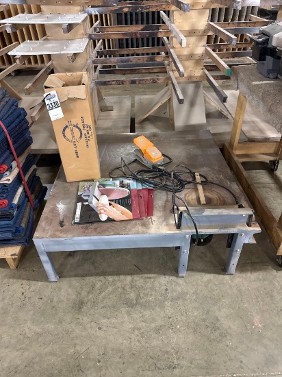 Chair Leg Disc Sander with Steel Work Table, Foot Switch, Motor & Sanding Discs