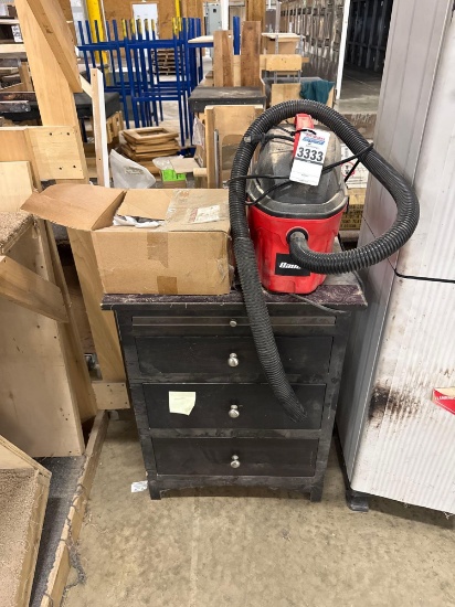 Bauer 1952E-B3 Wet/Dry Vacuum, 3 Gallon with (1000) Rapidstart 3/4" Round Knobs & 4-Drawer Cabinet