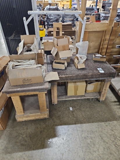Assorted Drawer Slides & Hardware: 14" Black, 16" Black, Wood Workbenches, Screws, Bolts