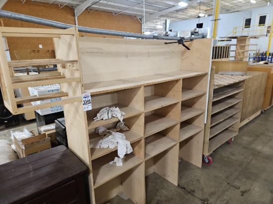 Wood Storage Cabinet with Rolling Wood Storage Cart