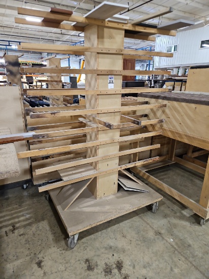 Wooden Panel Drying Rack on Casters