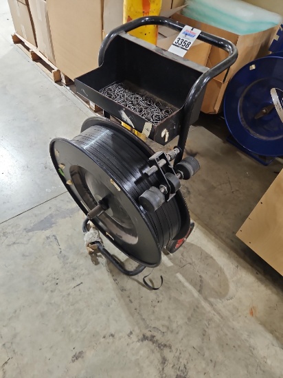 Strapping Cart Dispenser with Poly Strapping Coil and Wire Buckles