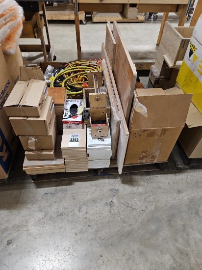 Assorted Supplies: Engraved Signs & Blanks, Hardware, Extension Cords