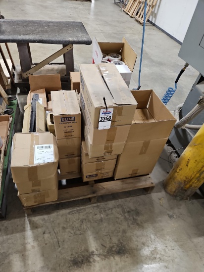 Assorted Pallet: Reclosable Bags, Packing Tape, Screws, Drawer Slides & Hardware