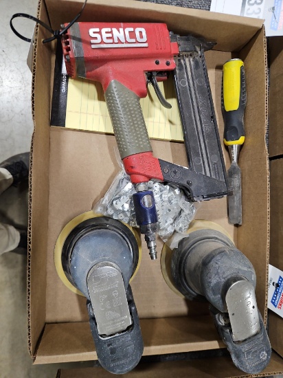 (2) Dynabrade 566815 Pneumatic Sander/Polishers with Senco SLP20XP 18-Ga Finish Nailer
