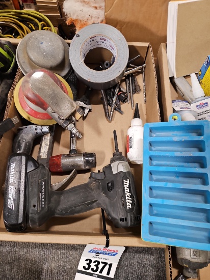 Makita 18V Impact Driver w/Battery & Dynabrade Orbital Sander, Assorted Hand Tools