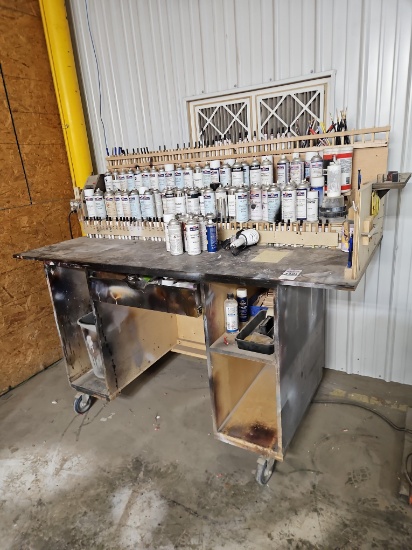 Mohawk Touch-Up Finishing Station with Aerosol Spray Can Rack and Assorted Mohawk Aerosols