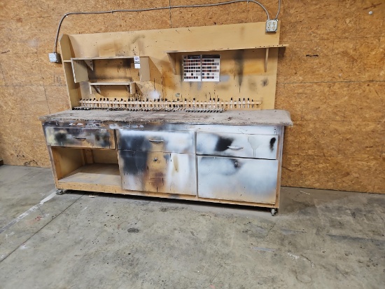 Wood Finish Touch-Up Workstation with Drawers, Stain Markers, Wax Sticks & Supplies