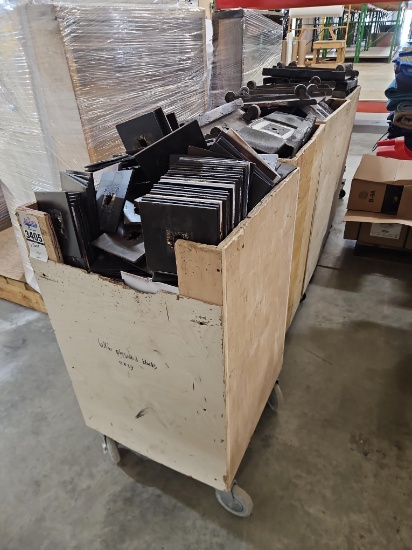 Assorted Steel Furniture Finishing Plates in (4) Wheeled Carts