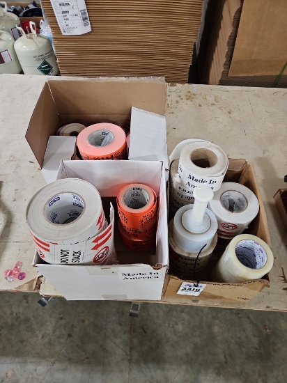Assorted Shipping & Warning Label Rolls with Clear Packaging Tape Rolls