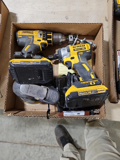 DeWalt Cordless Drill/Driver & Impact Driver w/Charger & Dynabrade Sanders