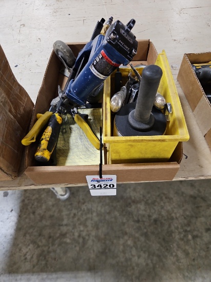 Assorted Hand Tools with Salta Pneumatic Strapping Tool SP50-10B