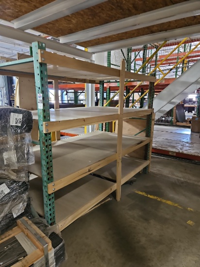 Custom-Built Wood & Pallet Rack Upright 4-Shelf Storage Units