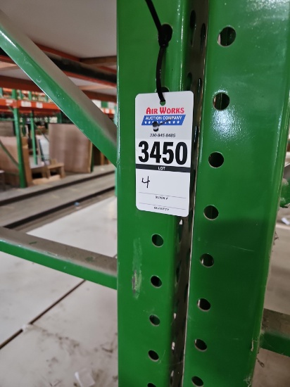 (4) Pallet Rack Sections, 12' Uprights & 12' Beams