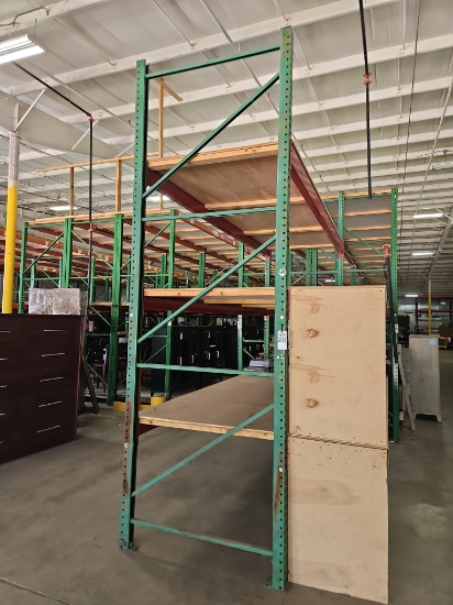 Pallet Rack Section, 12' Uprights & 12' Beams