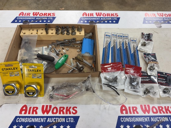 Box Lot Of New Kreg Bits, Router Bits Stanley Tape Measures