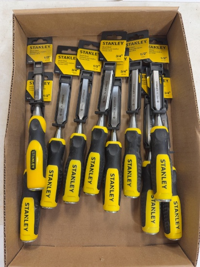 Stanley Wood Chisel Assortment, Qty 10