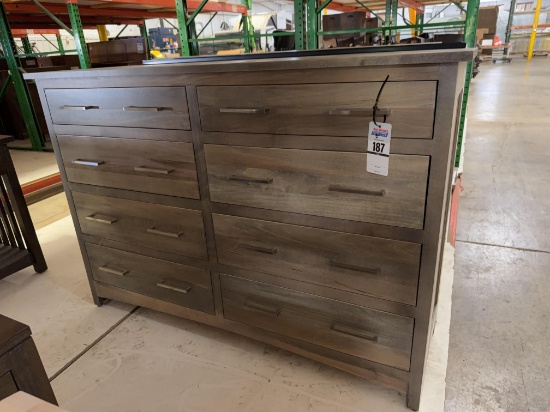 Maple 56" Dresser With Mirror