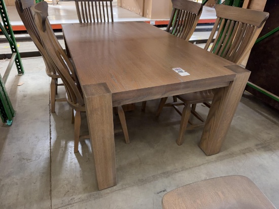 Red Oak Solid Top Dining Room Table,