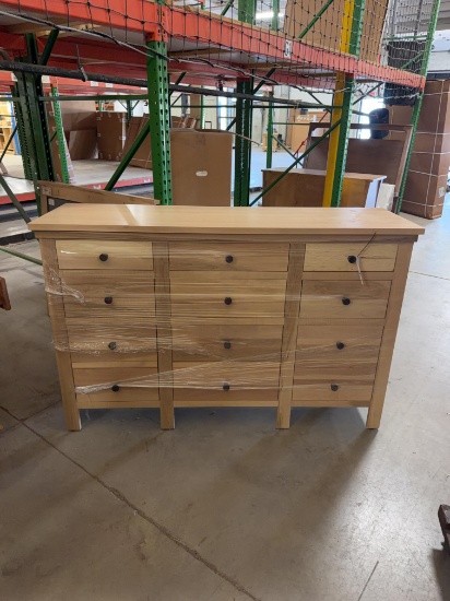Maple 64" Dresser with Mirror