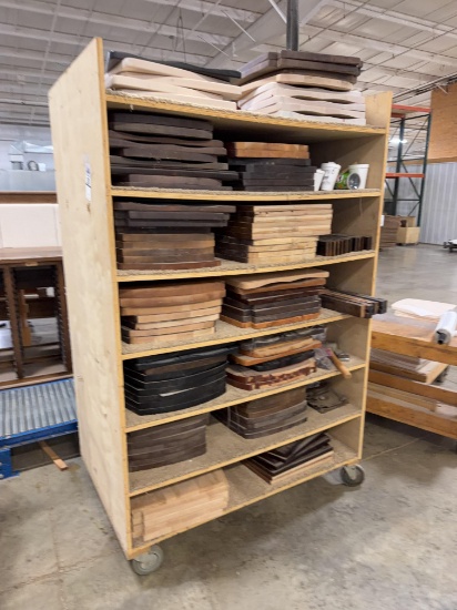 Chair Seat Storage Cart with Assorted Chair Seats