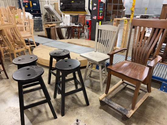 6 Assorted Chairs and Barstool Bases
