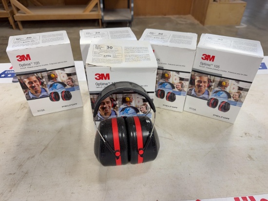 5 - 3M Peltor Optime 105 Hearing Protectors, Qty 5