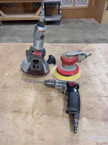 MVM Air Router, 3 M Pneumatic Orbital Sander, Central Pneumatic 3/8" Air Drill
