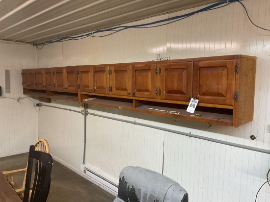 Wall-Mounted Wooden Storage Cabinet Set with Open Shelf