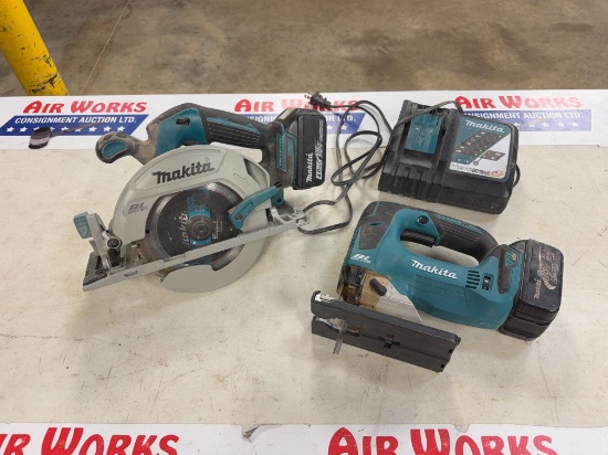 Makita 18V LXT Cordless Tool Combo: XSH03 Circular Saw, XVJ02 Jig Saw, 2 Batteries & DC18RC Charger