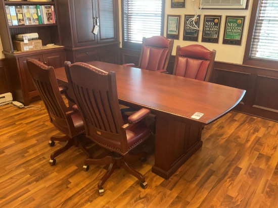 Executive Conference Table with (4) Matching High-Back Chairs