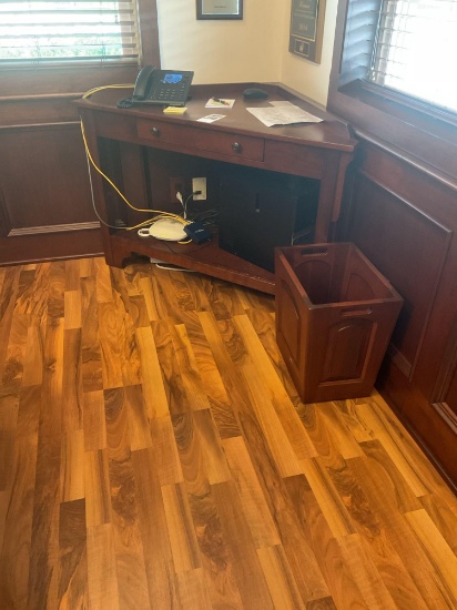 Cherry Corner Telephone Table/Sofa Table with Drawer & Wastebasket