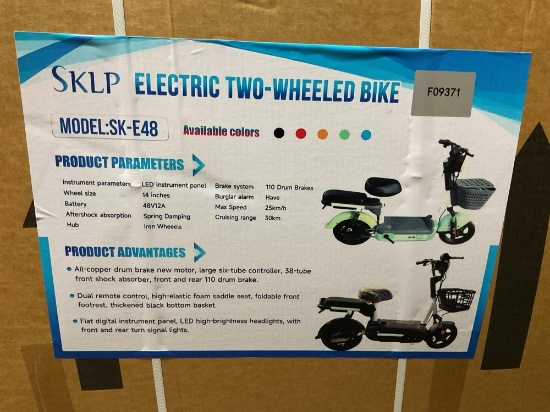 (Inv.30047) SKLP SK-E48 Electric Two-Wheeled Mobility Bike - 48V Battery, Front Basket, LED Display
