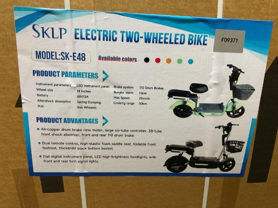 (Inv.30048) SKLP SK-E48 Electric Two-Wheeled Mobility Bike - 48V Battery, Front Basket, LED Display